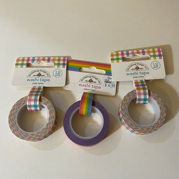 Doodlebug Design Shape Sprinkles & Washi Tape Set Hearts Rainbow & More - Picture 4 of 6